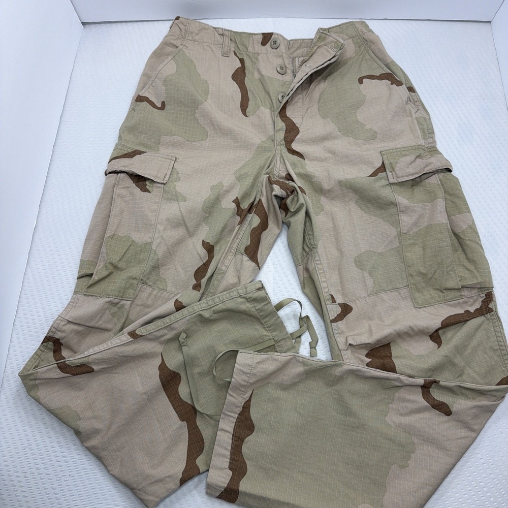 Vintage 1990 US Military 3 Color Dessert Camo Cargo Pants 100% Cotton Small Reg